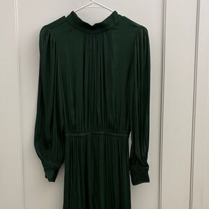 Mango Dark Green Long Sleeve Dress